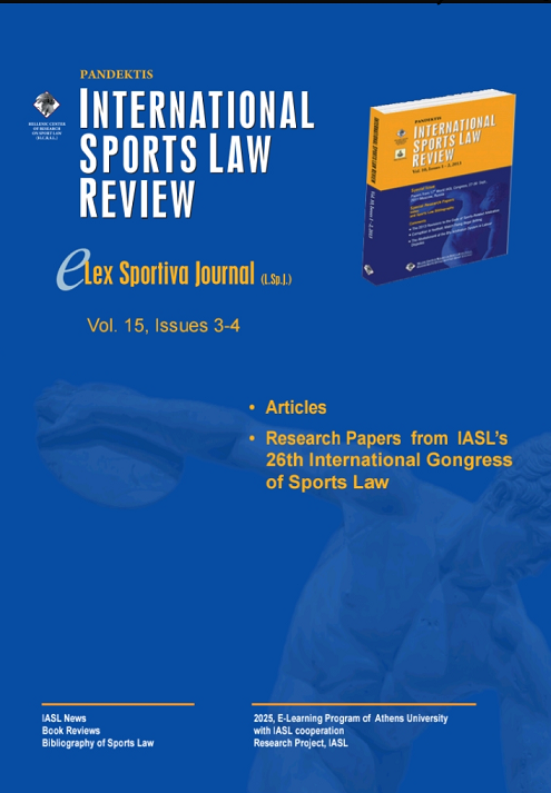 The World-Renowned Sports Law Journal International Sports Law Review Pandektis Published an Article by Anatoly Peskov, Chairman of the Board of Directors of the International Athlete Rights Association (IARA), Devoted to the Problems of Depoliticization 